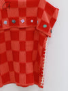YANYAN KNITS 25 Spring/Summer Embellished Plaid Shoulder Top YYK-YYW25-0201-HONG Red